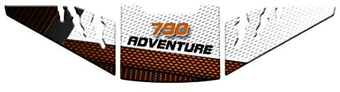 Seiten- und Tankschutz aus Harz, selbstklebend, 3D-Effekt, kompatibel mit KTM Adventure 790 (Weiß v1)