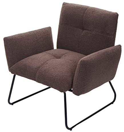 Mendler Lounge-Sessel HWC-K34, Cocktailsessel Sessel, Bouclé Stoff/Textil MVG-Zertifiziert - braun