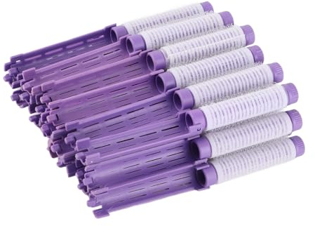 Fluffy Korean Perming Rod Rollers, 20pcs Hair Curling and Styling Kit for DIY Root Perm (Purple)