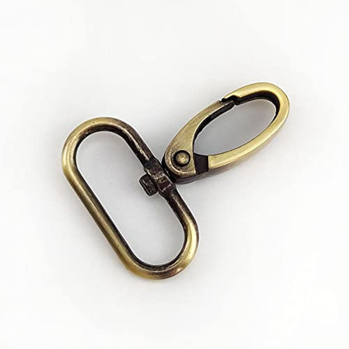 10 Stück 16-38 mm Taschenriemen Hakenschnalle Metalldrehkarabinerverschluss DIY Gurtband Karabinerhaken Schlüsselanhänger Auslöseschnallen Zubehör-25 mm, Messing