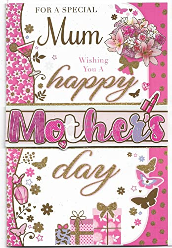 Mothers Day Card For Mum 23 x 15 Cm (9 x 6 inches) For A Special Mum Wishing You A Happy Mother's Day