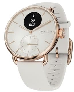 Withings ScanWatch 2, Hybrid Smartwatch Heart Health for Men & Women - ECG, SPO2, Temperature Monitoring, Sleep Tracking, Respiratory Health, Cycle Tracking, 30 Day Battery Life, iOS & Android