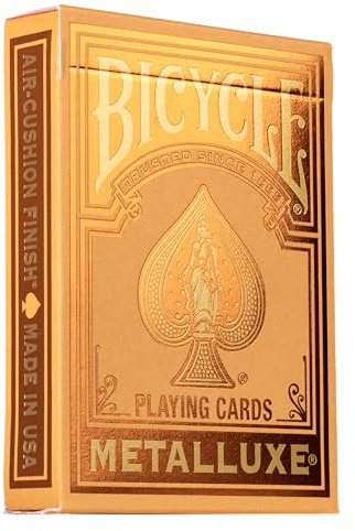 Bicycle Metalluxe Orange Playing Cards - Premium Metal Foil Finish - Poker Size