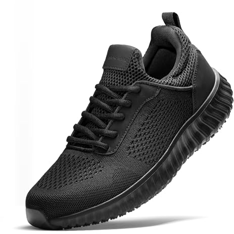 Bruno Marc Men's Non Slip Work Shoes Walking Zapatos Trabajo Black & Lightweight Food Service Chef Kitchen Restaurant Resistant Sneakers,Size 11,Black,SBWO2302M