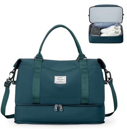 Reisetasche Damen 40x20x25 Ryanair Handgepäck Tasche Sporttasche Weekender Bag Schwimmtasche Wasserdicht Travel Duffle Bag Fitnesstasche Trainingstasche Krankenhaustasche mit Schuhfach,F4-Pfirsichblau
