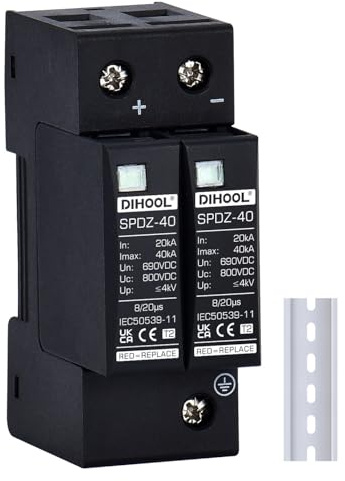 DIHOOL solar pv überspannungsschutz, 2P 40KA 800V dc überspannungsschutz, blitzschutz Surge Protector