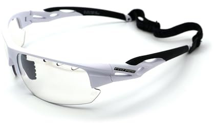 FAT PIPE | Floorball Unihockey Schutzbrille ACE | Farbe: Weiß/Schwarz | Profi Brille in Junior und Senior Größe mit IFF Zertifikat für geprüfte Qualität (Senior)