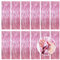 12 Pcs Pink Metallic Tinsel Foil Fringe Curtains, 3.3ft x 8.2ft Tinsel Streamers Backdrop Door Curtains Hanging Streamers for Birthday Wedding Christmas Party Supplies(1m x 2.5m)