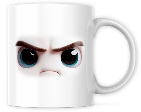Cute Angry 3D Face Mug - Adorable Cuteness Overload Face - 11 Oz Coffee Mug Great Gift For Holiday Birthday Christmas - Premium Ceramic Dye Sublimation Mug - Printed In The USA AAMG0463