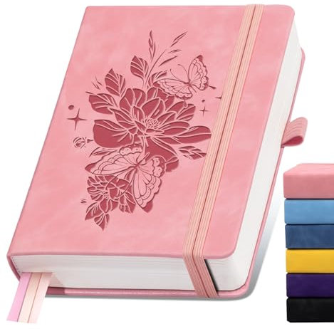 Liniertes Tagebuch, Notizbuch, 365 Seiten, A5 Leder-Tagebücher zum Schreiben von Frauen und Männern, Hardcover-Notizbuch mit 100 g/m² dickem Papier, Tagesjournal-Notizbuch für Reisen, Arbeit, Schule,