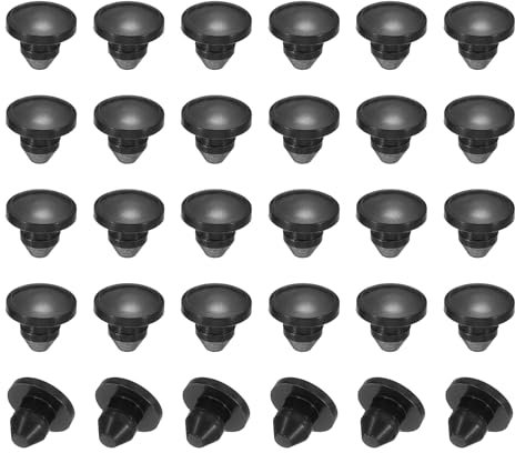 PATIKIL 30 Stück 4mm Durchmesser Silikon Abdeckkappen für Bohrlöcher, in Riegelform Möbel Lochverschluss Knopf Schutzabdeckung Gummistopfen für 2,5-4mm Loch zum Abdichten, Schwarz.