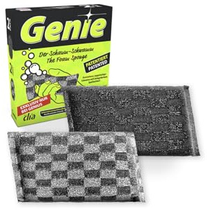 Genius Clia Genie Schaum Schwamm 2 TLG., Putzschwamm, Spülschwamme, kratzfreie Reinigungsschwamm Topfschwamm, waschbar, zweiseitig