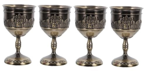 Ciieeo 4 Pièces Verre à vin européen Coupe trophée Miniature Coupe de kiddouch Calice Verre à Cocktail Verre à digestif Verres à vin Tasse en de Zinc Tasse de Liqueur de dîner