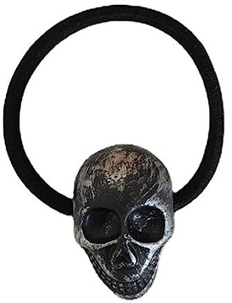 Totenkopf Haarseil Haargummi Frauen 3D Schädelkopf Haarband Teenager Mädchen Vintage Haargummi Pferdeschwanz Haarband Kopfbedeckung