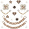 22 Pcs Sparkly Croc Accessories - Bling Crocs Charms Adult DIY Sandals - Rose Gold Diamond Chain Shoe Buckle Decorations for Women Girls (Rose Pink)