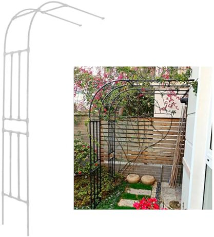 Rankhilfe Halbbogen Verzinkt RosenHalbbogen GartenTorbogen, Rankgitter Rosenspalier, Gartenbogen Metall, Dekorationen Pergola für Hinterhof, Rasen, Terrasse, Hof(White,220x240x40cm)