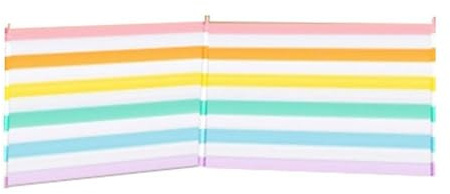 Marbueno Windschutz, 3 Stöcke, Stahl, mehrfarbig, 240 x 80 cm, für Strand, Pool, Garten