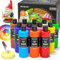 Shuttle Art Acrylfarben Set, 12 Acryl Farben in Flaschen (je 250ml, 8,45oz), Acrylfarben wasserfest für Außen, Acrylic Paint für Künstler, Anfänger, Erwachsene auf Steine, Leinwand, Holz