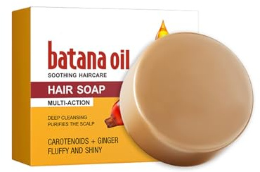 Batana Oil Hair Soap Bar, 100g Tiefenreinigendes Shampoo Bar Anti Haarausfall & Haarwachstum Hair Darkening Shampoo Gegen Graue Haare, Effiziente Reinigung Und Vorbeugung Von Haarausfall