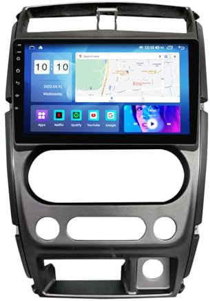 Generisch 9 Zoll Autoradio, Android 12 Autoradio für Suzuki Jimny 2007-2012 Unterstützt Bluetooth/GPS Navi/DSP/Rückfahrkamera/Car Play/Android Auto/OBD II