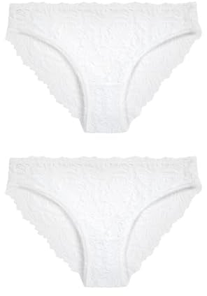 NEXT Damen 2er-Pack Komfort Spitzenslips, hohes Bein