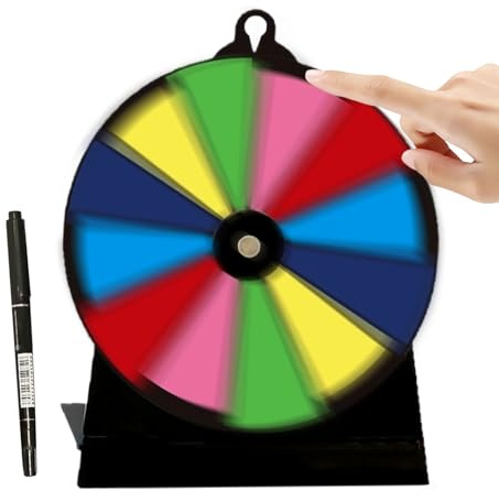 Spiel-Preisrad – Tischrollen-Spinner | Glücksrad | Spielpreis Spinner mit Ständer | Vermögensspiele Gesellschaftsspiele abwischbar für die Weihnachtsfeier Karneval Veranstaltungen Trawing Show Dom