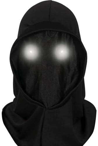 CREATIV DISCOUNT Schwarze Haube mit LED-Augen