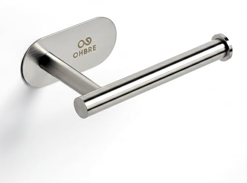 Porta Carta Igienica Adesivo Acciaio Inox, Porta Rotolo Bagno con Biadesivo, Antiruggine e Senza Fori, Design Moderno Salvaspazio per Bagno Cucina Lavanderia