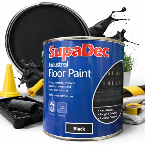 AXpower Inspirational Technology Empowering People Industrial Floor Paint 1L Black | Ideal for Garages, Warehouses & Concrete Floors | Fast Drying Interior & Exterior Paint for Concrete & Masonry
