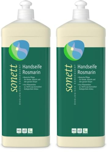 Sonett Handseife Rosmarin, 1 Liter (Packung mit 2)