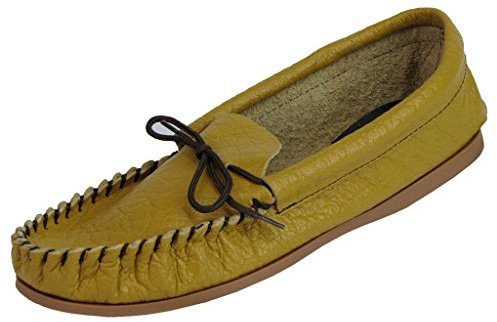 Mokkers Mens Soft Leather Slippers Slip On Moccasin Stitched PVC Sole Shoes Size