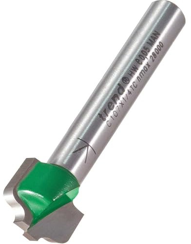 Trend CraftPro Small Ogee Panel Router Cutter, 1/4 Inch Shank, 2mm Radius | Ideal For Decorative Ogee Panel Profiles With A 2mm Radius And 12.7mm Cut Diameter, Tungsten Carbide Tipped, C107X1/4TC