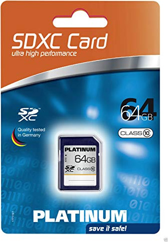 PLATINUM 64 GB Class 10 SDXC Speicherkarte 177119