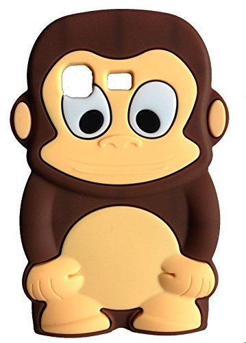 SKS Distribution® Braun Unverschämter AFFE Monkey für Samsung Galaxy Pocket S5300 Silikonhülle Shell Beschützer Handy Smartphone Zubehör