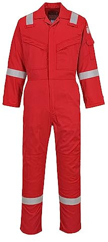 Portwest FR21 Men's Lightweight Fireproof Overalls Flame Resistant Anti-Static Welding Coverall Boiler Suit Red, 3X-Large