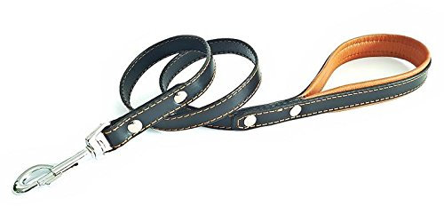 Bestia Echtleder Hundeleine. Führleine. Mit gepolstertem Griff und schwerem Karabiner. Für alle Hundegrößen geeignet. Handgemacht in Europa!