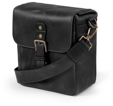 MegaGear MG1328 Torres Mini Kameratasche - Kuriertasche aus echtem Leder für Spiegellose, Sofortbild- und DSLR Kameras