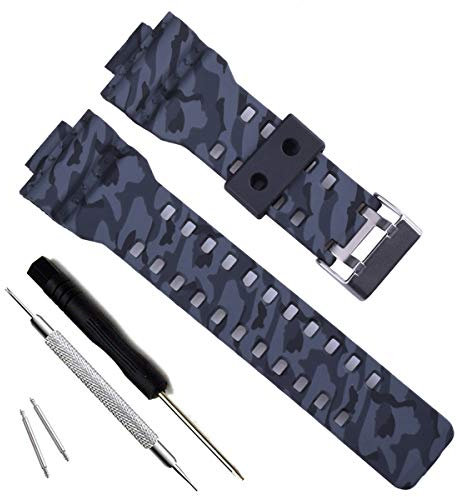 Ersatz-Uhrenarmband aus Naturharz für Herrenuhr, kompatibel mit den Modellen G-Shock GD120/GA-100/GA-110/GA-100C, Camouflage-Grey