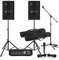 Vonyx Complete PA System Package – SL10 Passive 10-Inch Speakers, 4-Channel Mixer Amplifier with Bluetooth, Microphone, Adjustable Stands – Ideal for Bands, Singers & Small Church Events