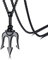 PJ JEWELLERY Edelstahl Altes Griechenland Amulett Halskette Poseidon Dreizack Anhänger Halskette Seemannsgeschenk, für ihn zum Vatertag, Weihnachten, 24 Kette, Schwarz