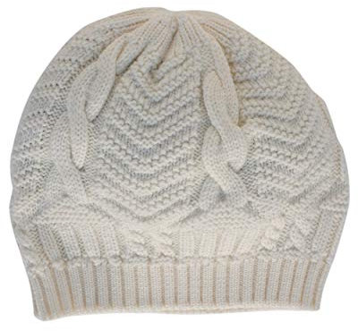 FosterNatur, Merino Zopfmütze, 100% Wolle (Weiß)