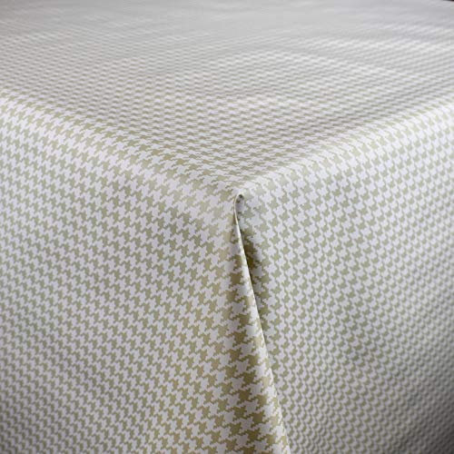 KEVKUS Wachstuch Tischdecke M19052 Hahnentritt wählbar in eckig rund oval (Rand: Paspel (mit Kunststoffband), 140 x 260 cm oval)