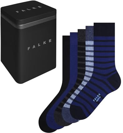 FALKE Herren Socken Happy Box Multipack M So Baumwolle gemustert 5 Paar, Mehrfarbig Blue Mix 0010, 43-46