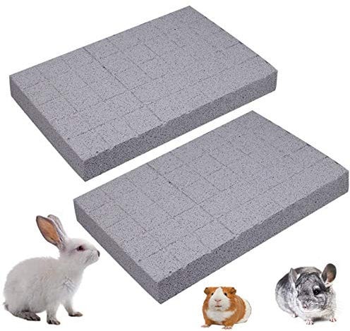 Hamiledyi Rabbit Scratch Foot Pads Bunny Grinding Claw Pad 2 PCS Natural Small Animal Hamster Lava Stone for Teeth Grinding Rabbit Scratching pad Chew Toy for Guinea Pig Rat Gerbil Chinchilla Hedgehog
