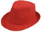 Sombrero Chistera de Copa de Fieltro Gorro de Ronda Mago con Cinta (Rojo, Adulto/58cm)