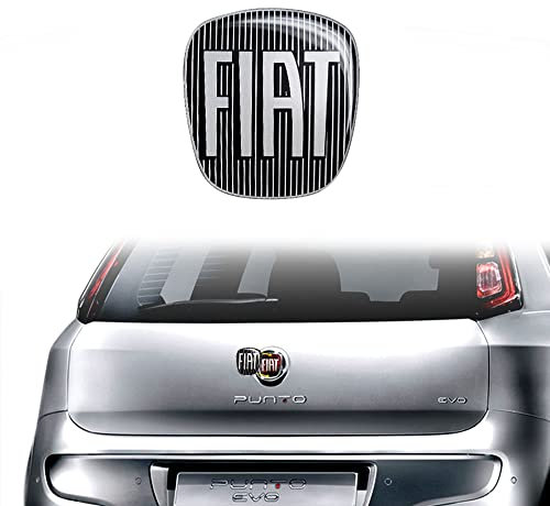 Fiat 14186G 3D Aufkleber Logo für Punto Evo, Hinten, Schwarz, 71 x 65 mm