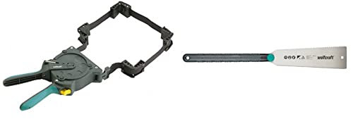 wolfcraft 3681000 Presse à Cadre à Sangle - Sangle de Serrage à Cliquet - Longueur 5 m - Puissance de Serrage max. 50 kg & 6951000 Scie Japonaise, 570 mm - pour bois, plastique et stratifiés