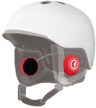 Outdoor Tech - Chips 3.0 Altoparlanti Bluetooth Casco - True Wireless Casco Cuffie Bluetooth per Sci - Snowboard - Mountain Bike e Arrampicata - Rosso