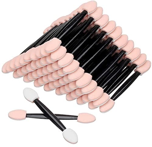 Akstore Disposable Dual Sides Eye Shadow Sponge Applicator Eyeshadow Brushes Makeup Brush (30PCS-Black)