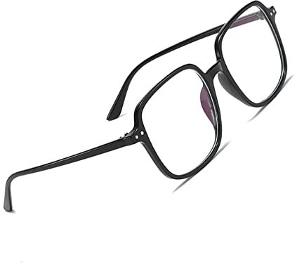 Voolga Blaulichtfilter Brille Klare Linse Slim-Brille Ohne Sehstärke Für Computer/Smartphones/Tablets Blaulicht Schutzbrille Brillenfassung mit Brillenetuis C1